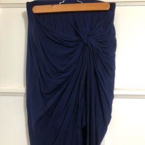 Navy two layer asymmetrical skirt